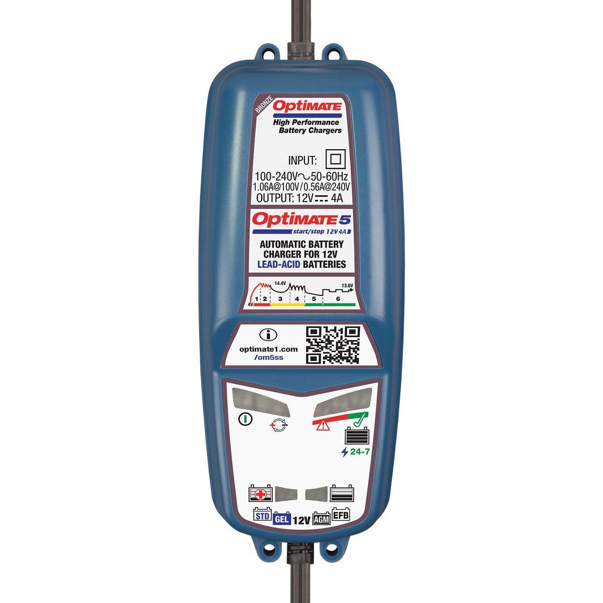 Tecmate OptiMATE 5, 12V Start-Stop & Deep C. battery charger