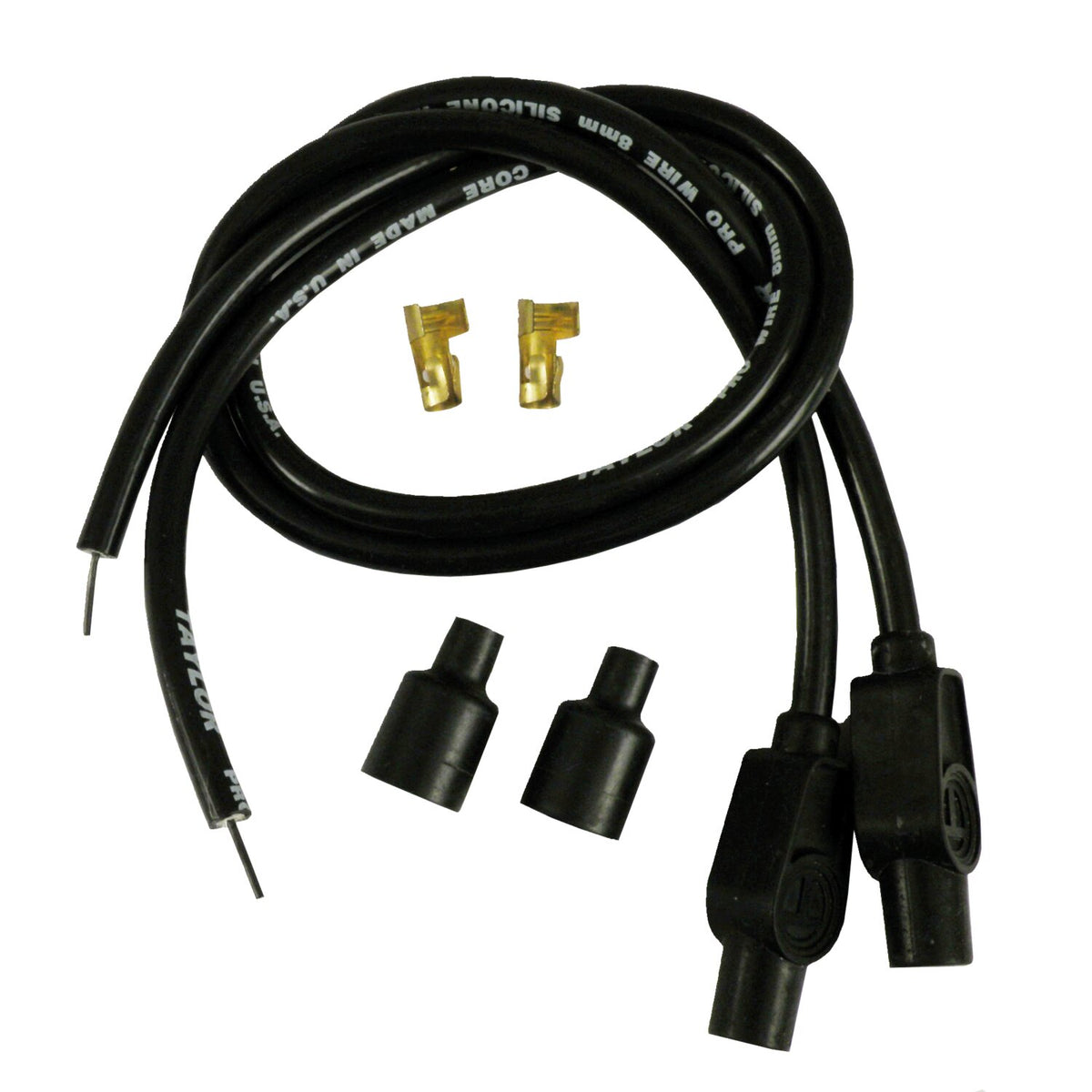 Taylor, 8mm carbon core univ. spark plug wire set. Black