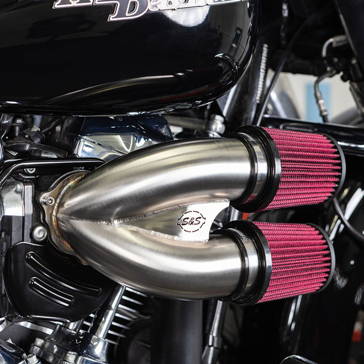 S&S, tuned induction air cleaner kit. Stainless