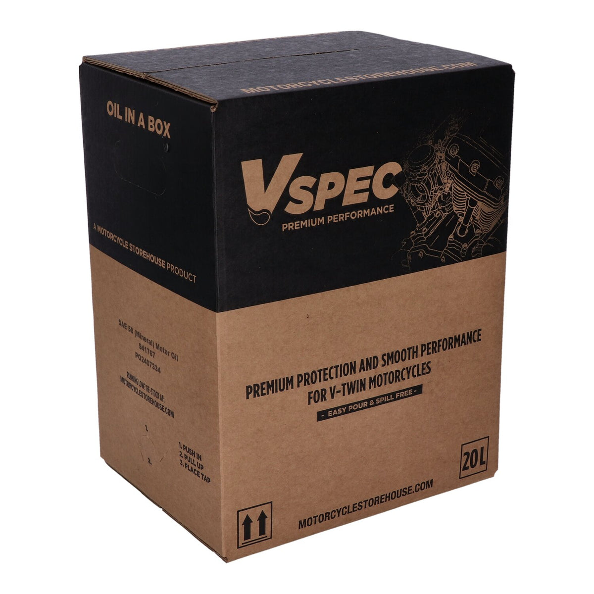 Vspec, SAE 50 (Mineral) motor oil. 20 liter box