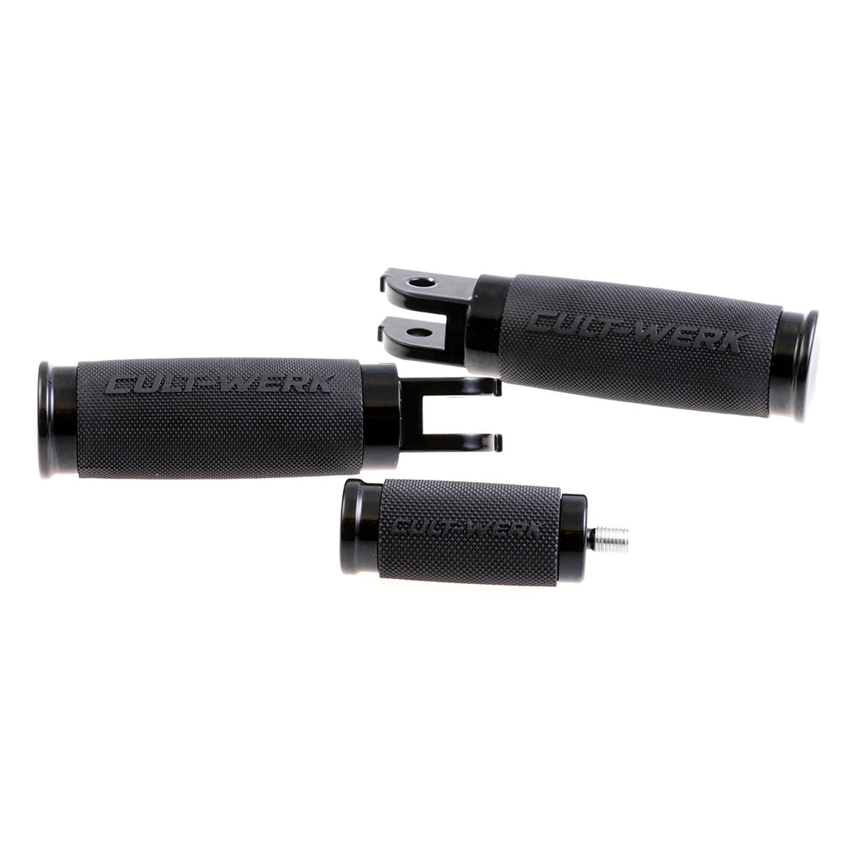 Cult-Werk, 'Racing' rider foot & shift peg set. Gloss black