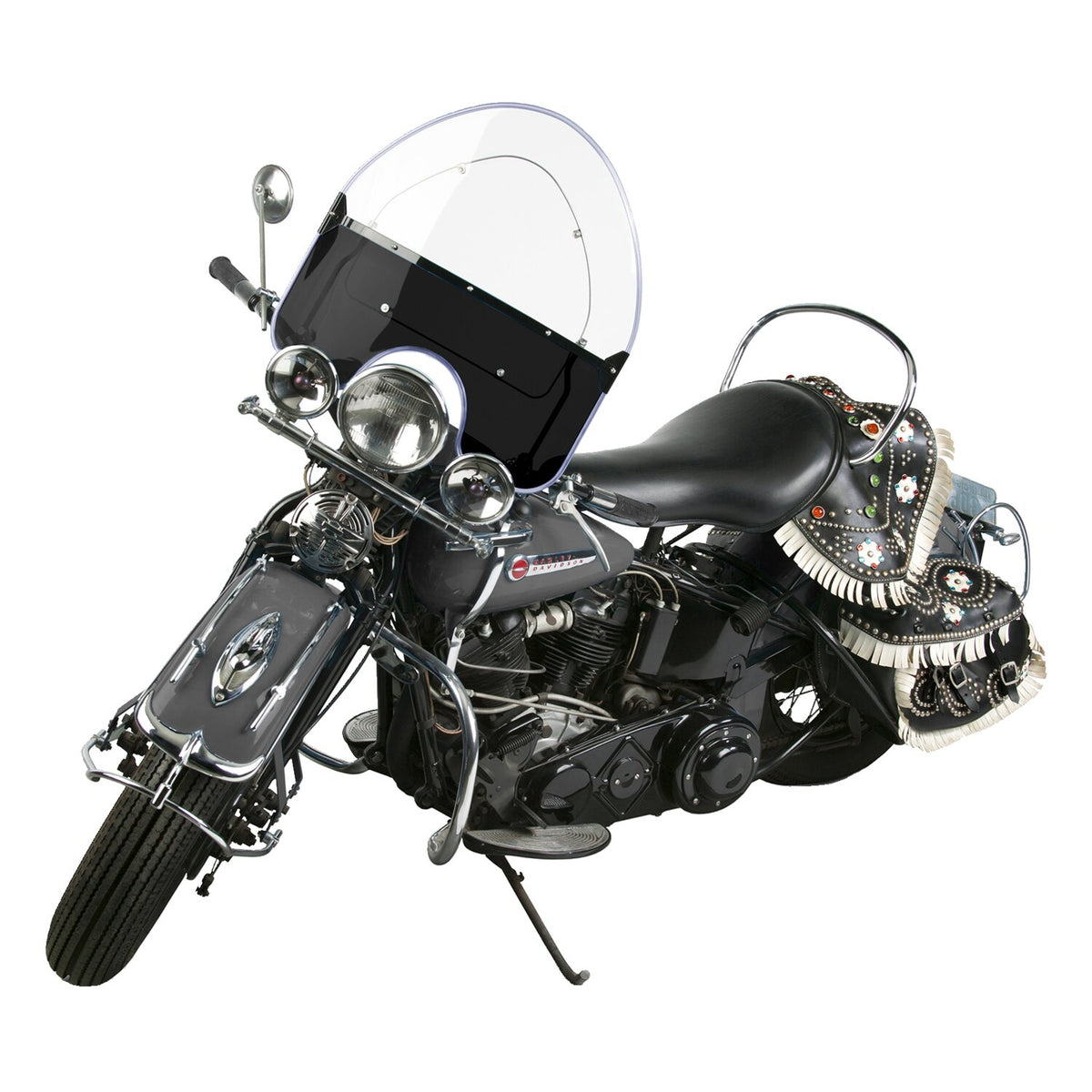 NC, 'Vintage' reproduction beaded windshield. Black lower