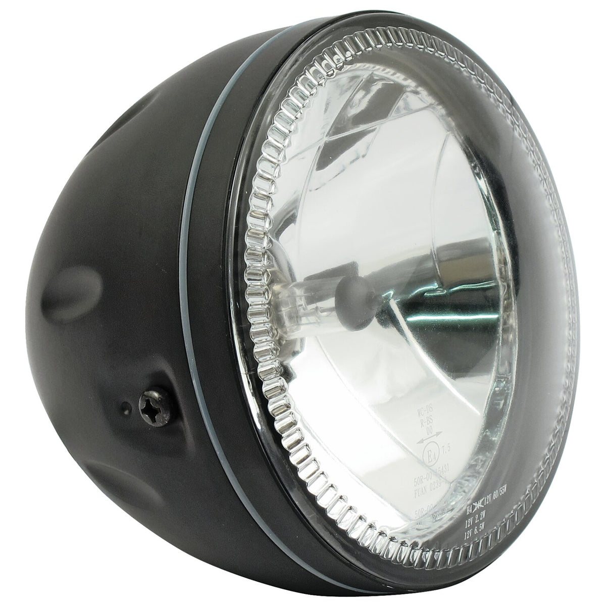 Skyline, 5-3/4" H4 headlamp. side mount. Black