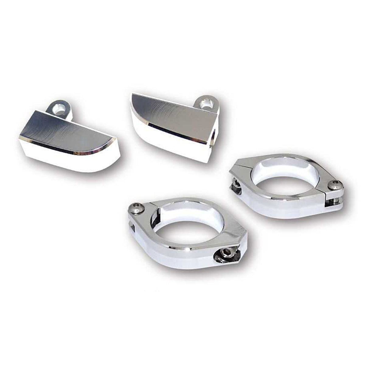 Paco, turn signal fork mount kit. 35-37mm. Chrome
