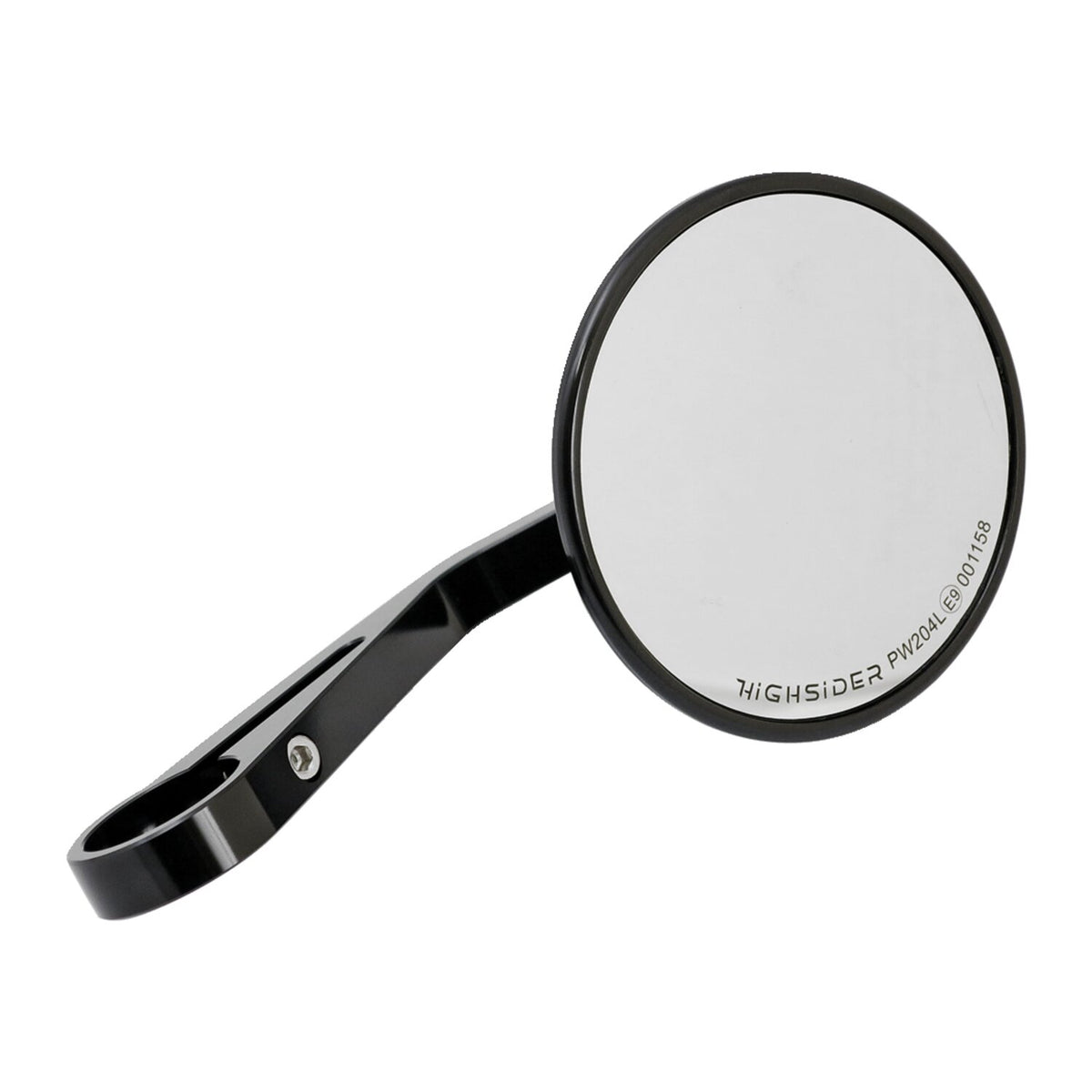 Montana round mirror, clamp-on, l&r. Black