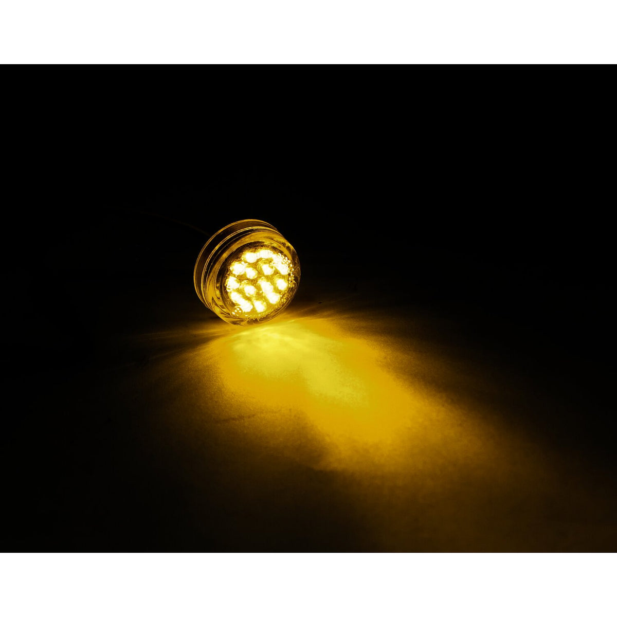 Micro disc, LED turn signals. Black. Clear lens