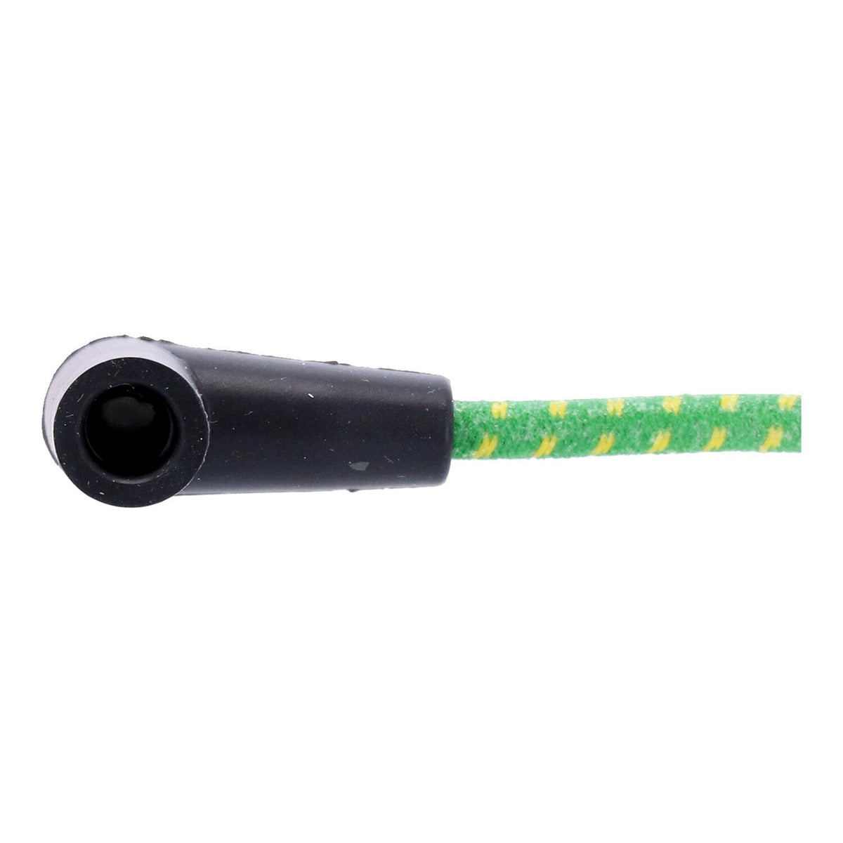 Universal 40" spark plug wire set. Cotton cloth green/yellow