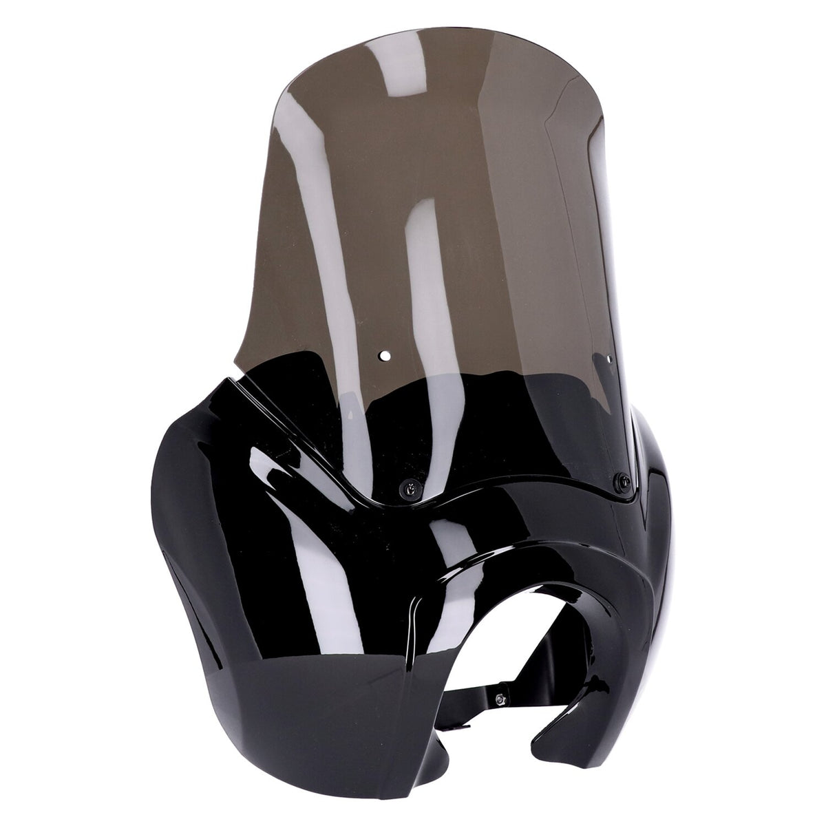 Headlamp fairing. Gloss black. Tinted windshield