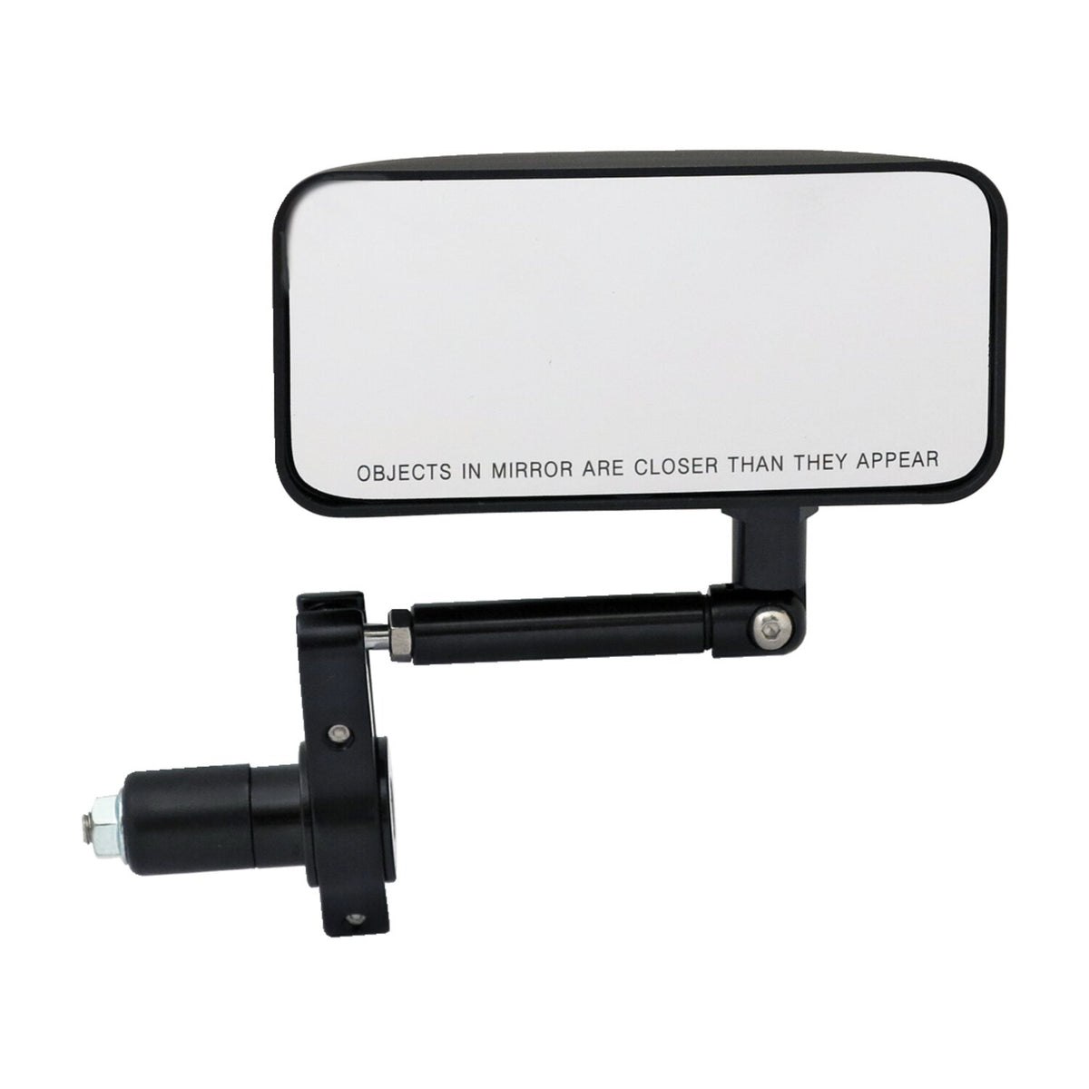 Convex in-bar mirror set, rectangular. Black