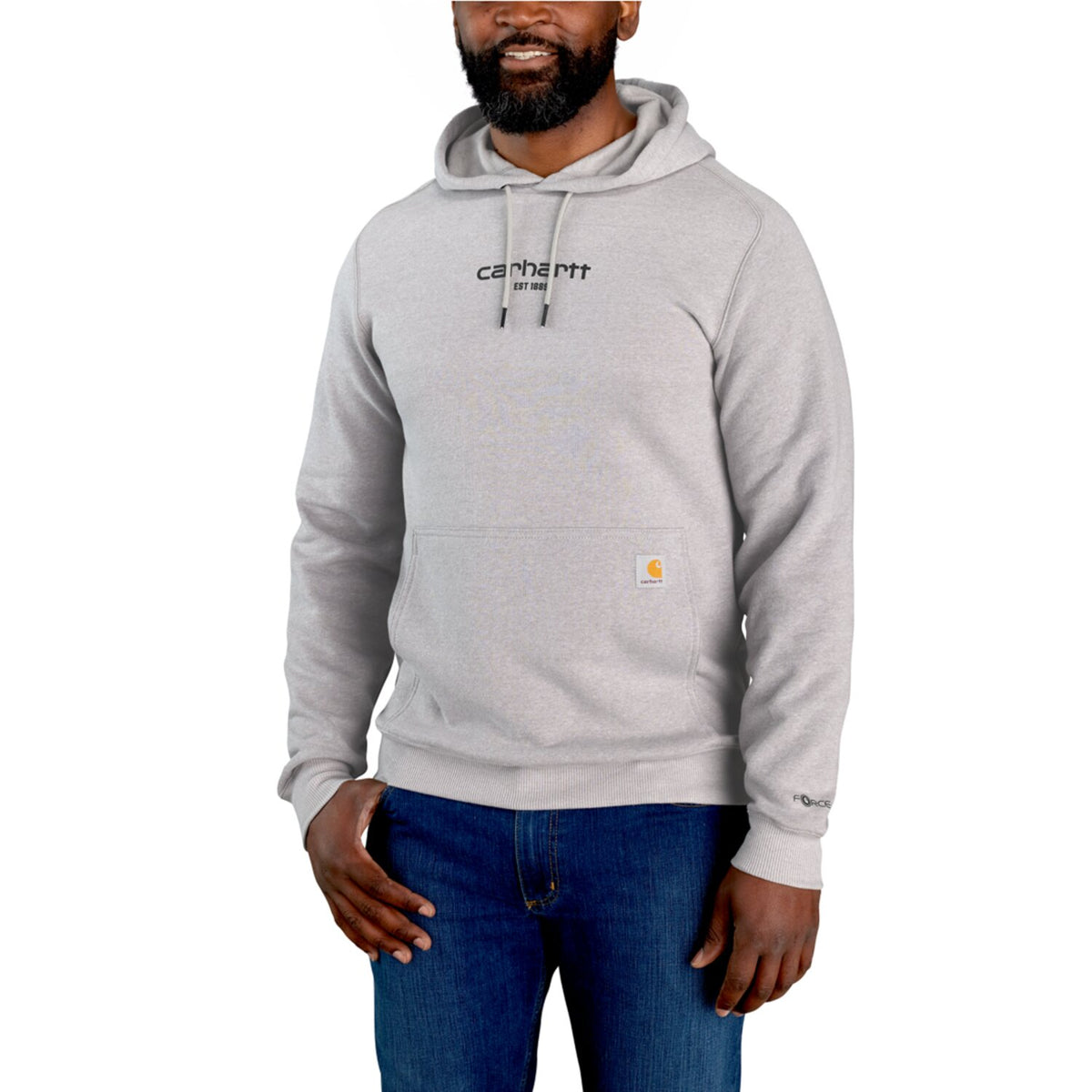 Carhartt Logo graphic hoodie asphalt heather