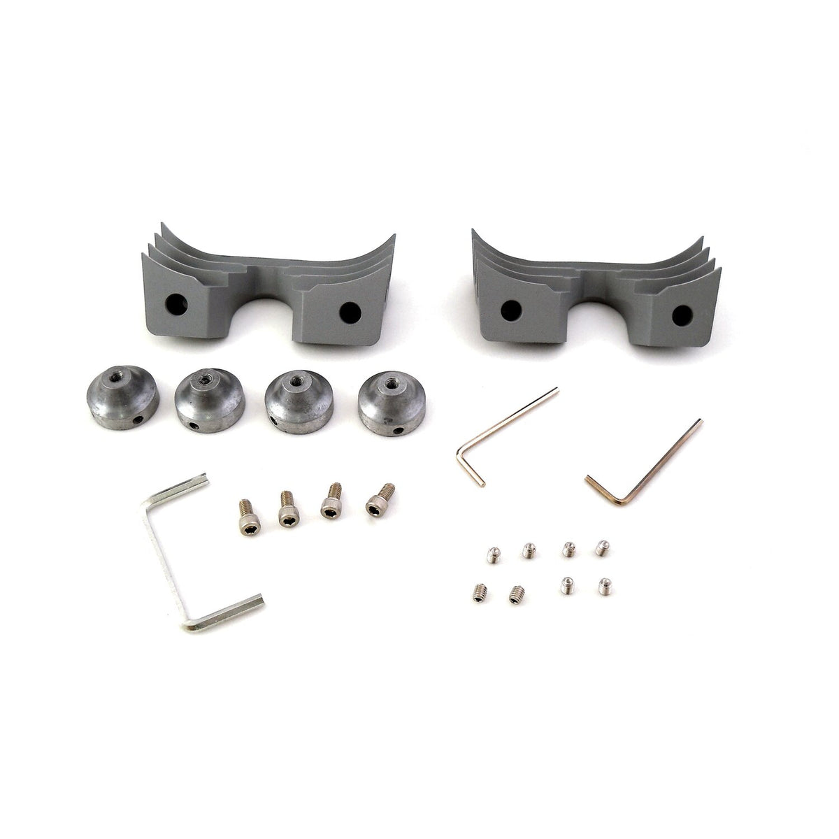 Head bolt bridge cover set. Finned, silver