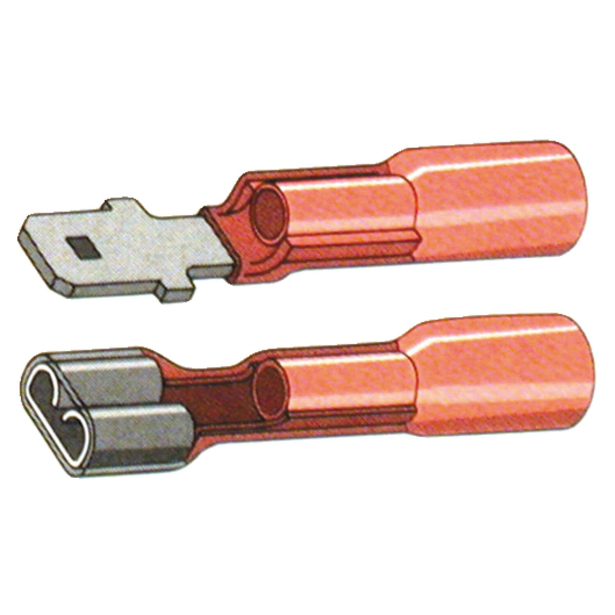 Standard Co, Slide-on terminal connectors 1/4". Red