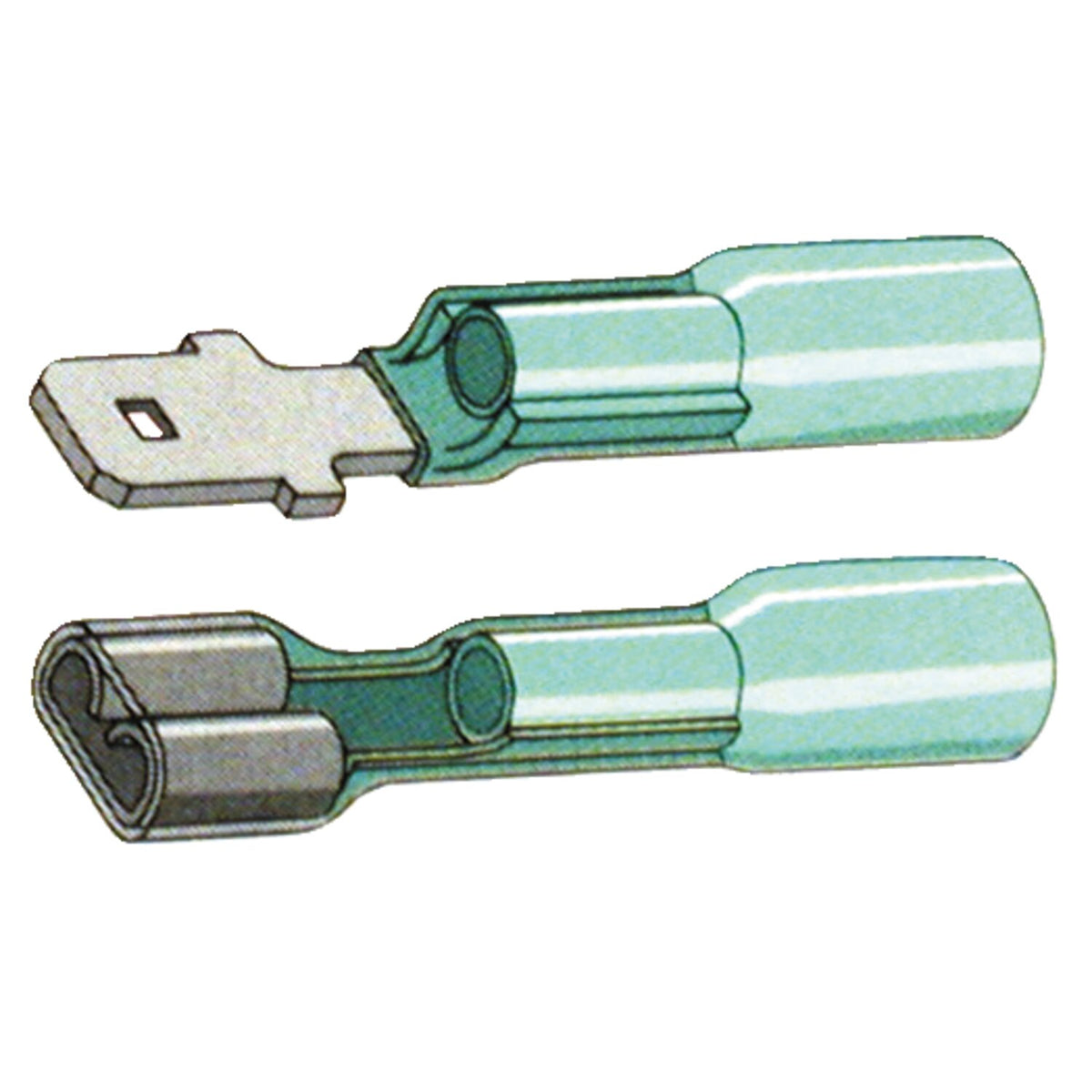 Standard Co, Slide-on terminal connectors 1/4". Blue