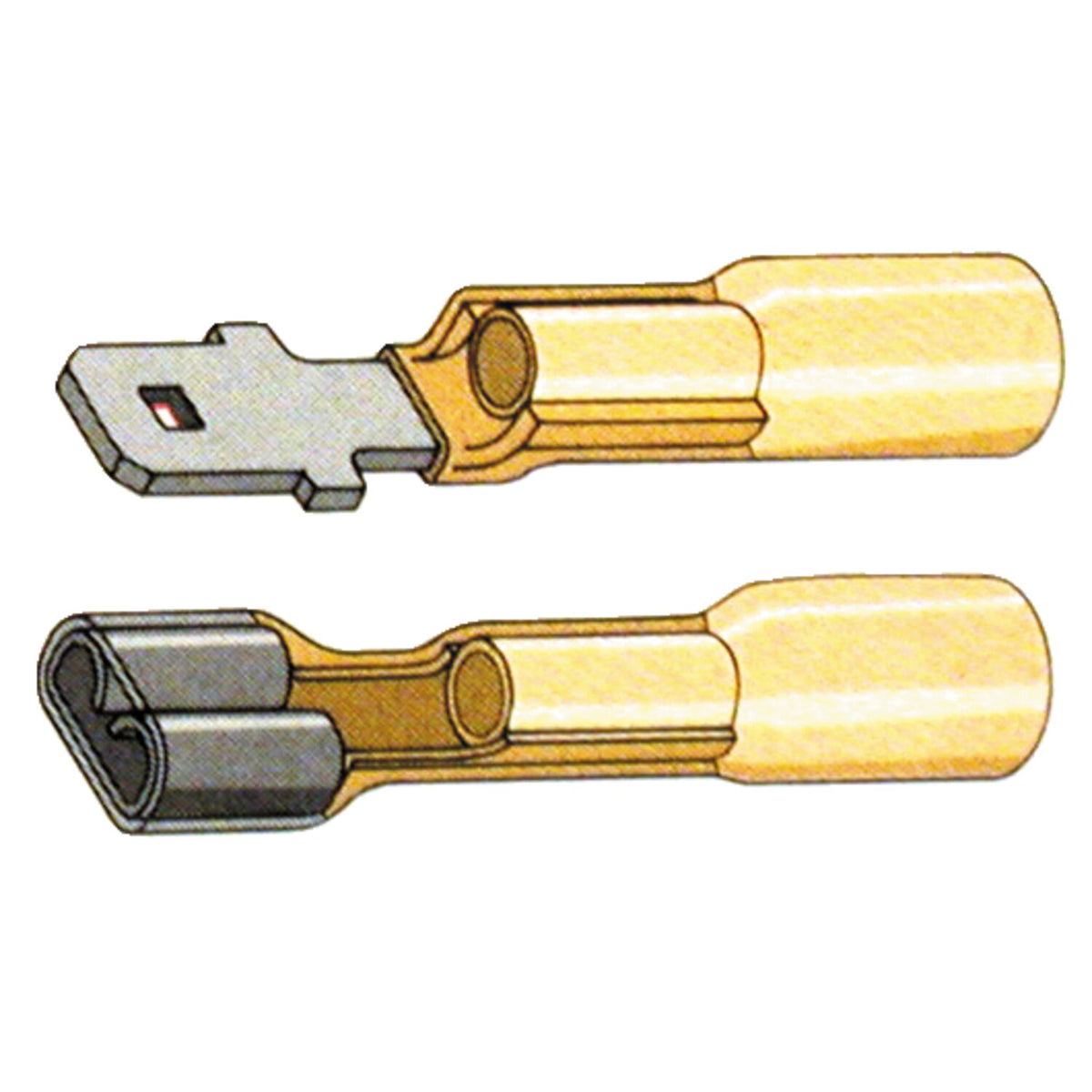 Standard Co, Slide-on terminal connectors 1/4". Yellow
