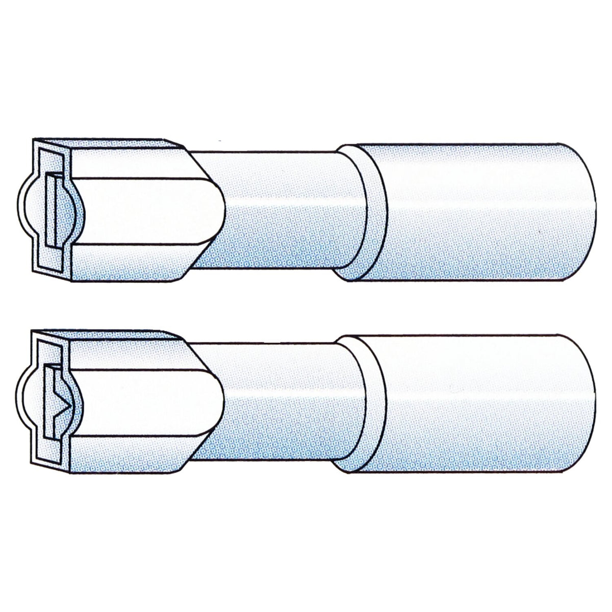 Connectors, Slide-On terminal, crimp/shrink. Blue, 1/4"