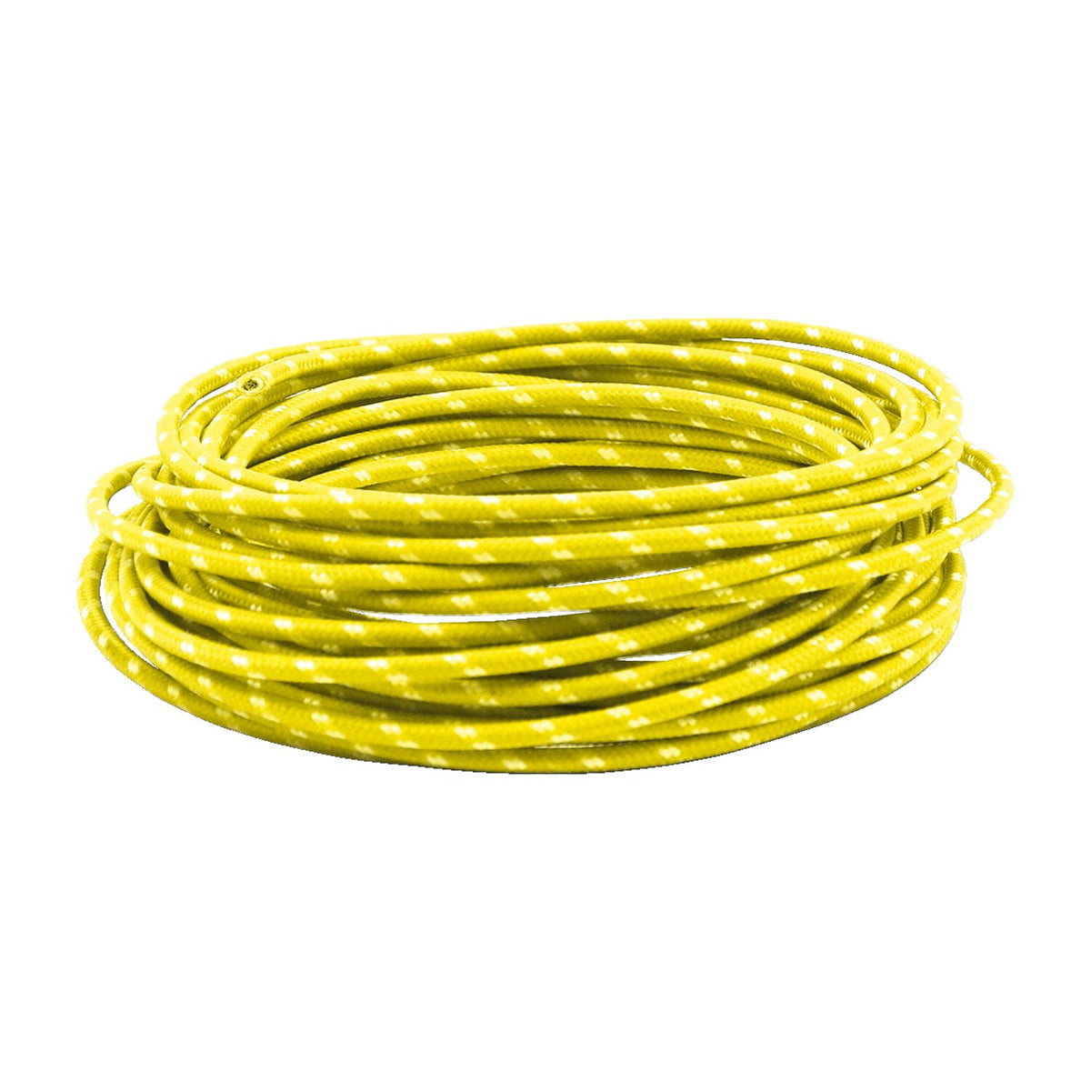 Classic cloth covered wiring, 25ft. roll. Yellow/white