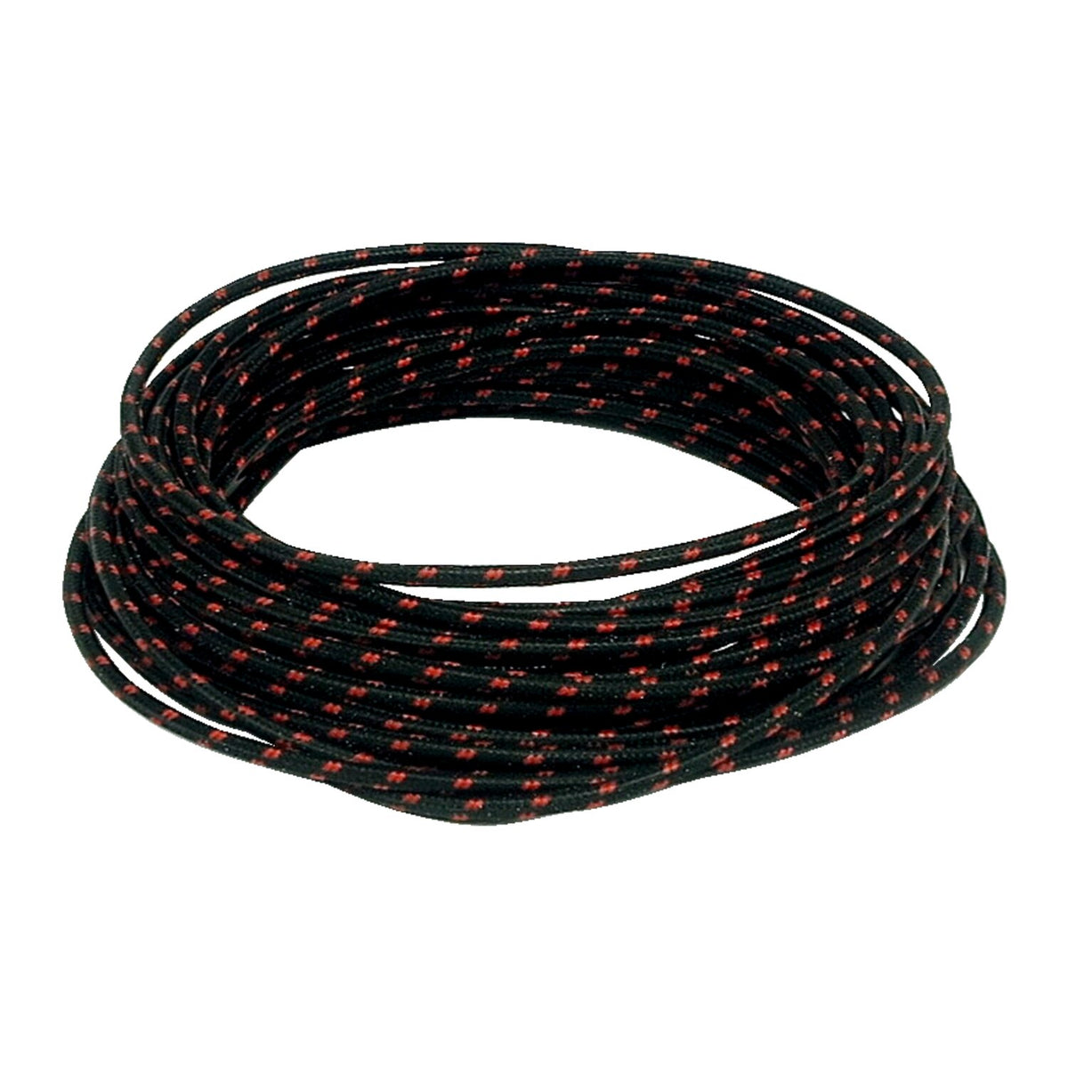 Classic cloth covered wiring, 25ft. roll. Black/red