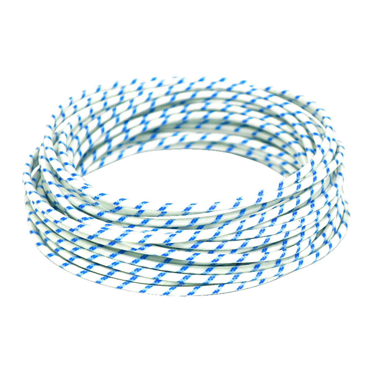 Classic cloth covered wiring, 25ft. roll. White/blue