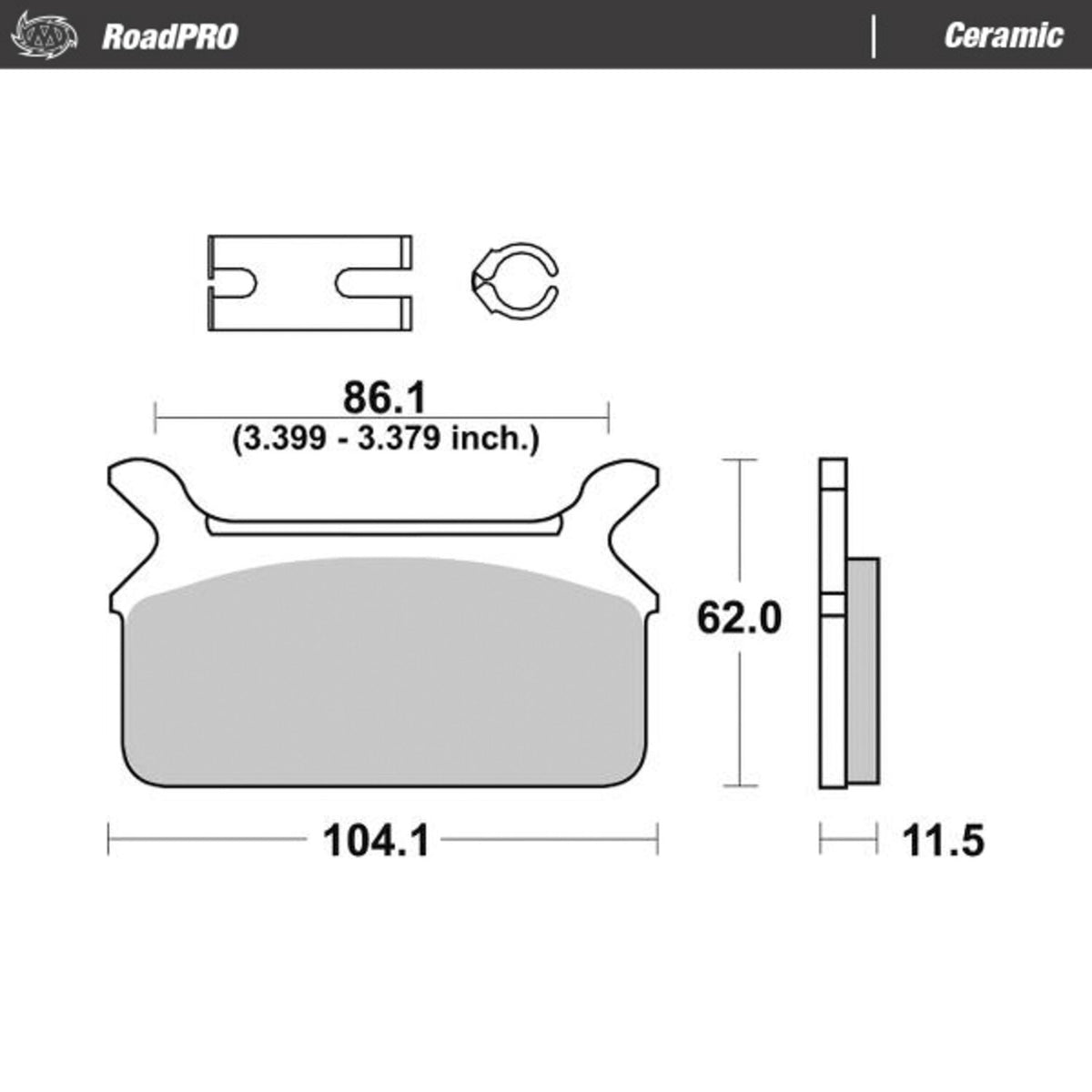 Moto-Master RoadPro rear brake pads. Ceramic