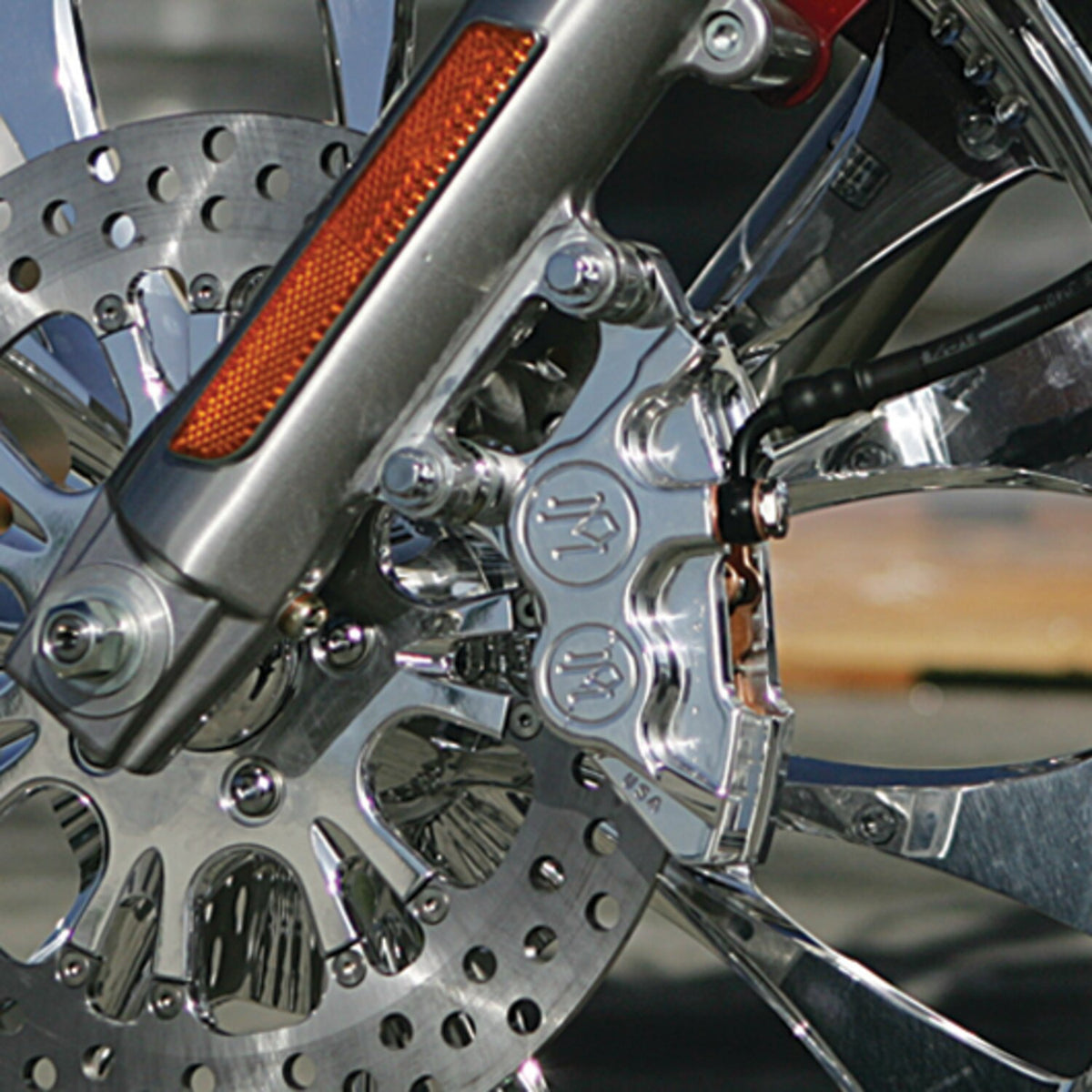 PM, 4-p 137x4b caliper. Bolt-on, 11.5" left front. Polished