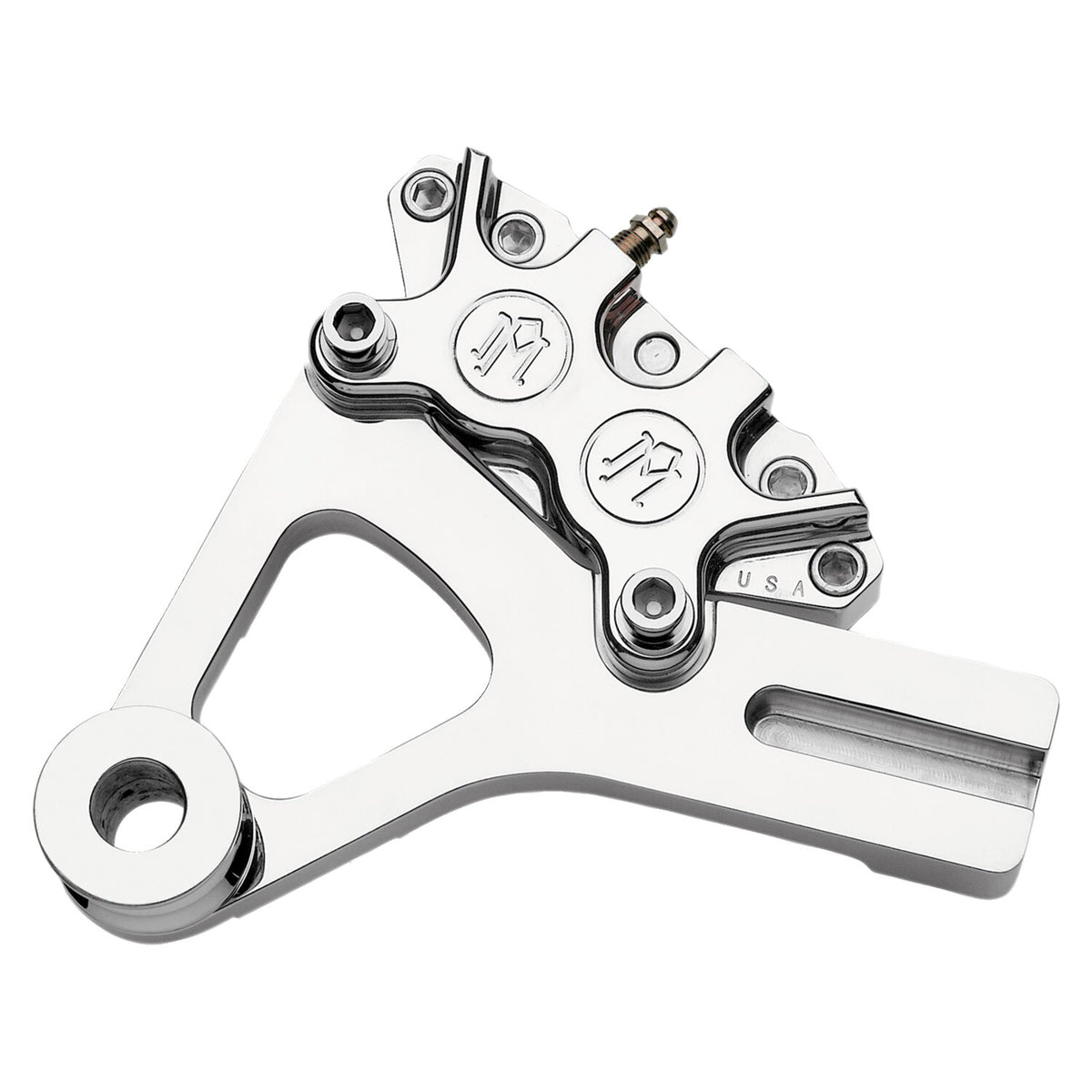 PM, Rear 4-p caliper bracket, 11.5". Chrome