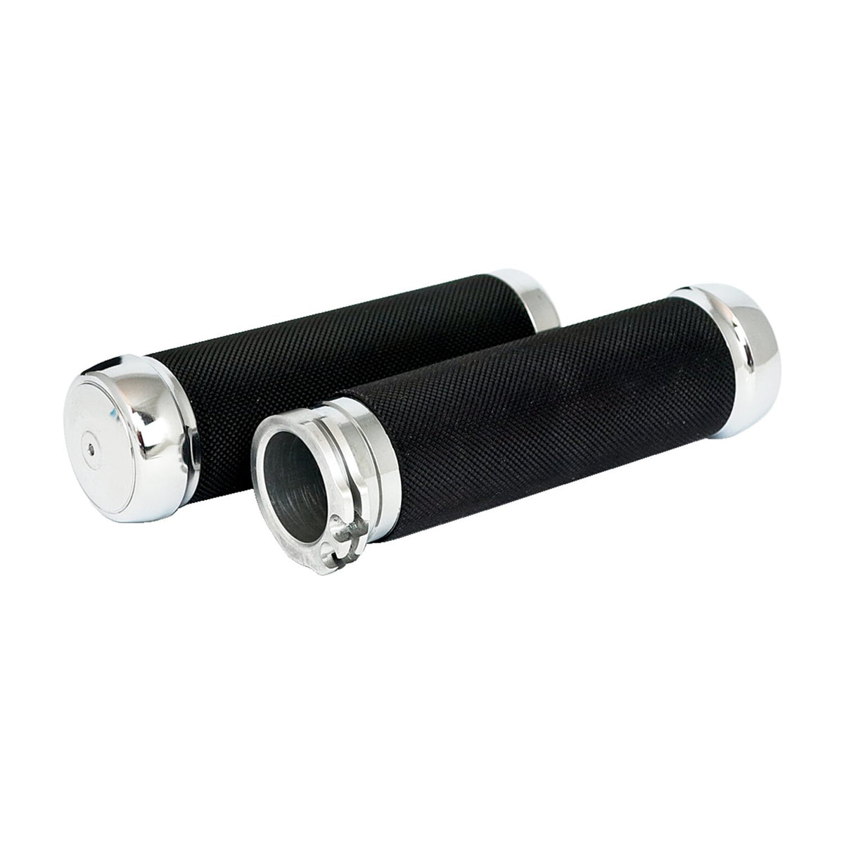 Riverside, Knurled billet aluminum grips. Black