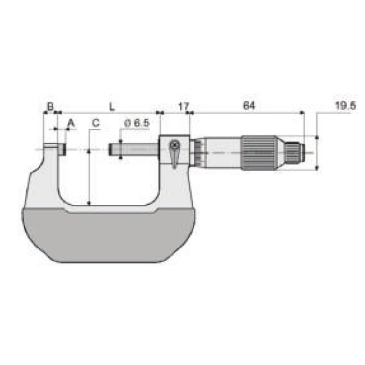 MIB, outside micrometer, DIN 863. 0-25mm