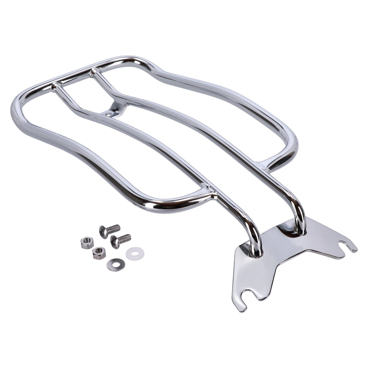 Solo seat luggage rack, 7". Chrome