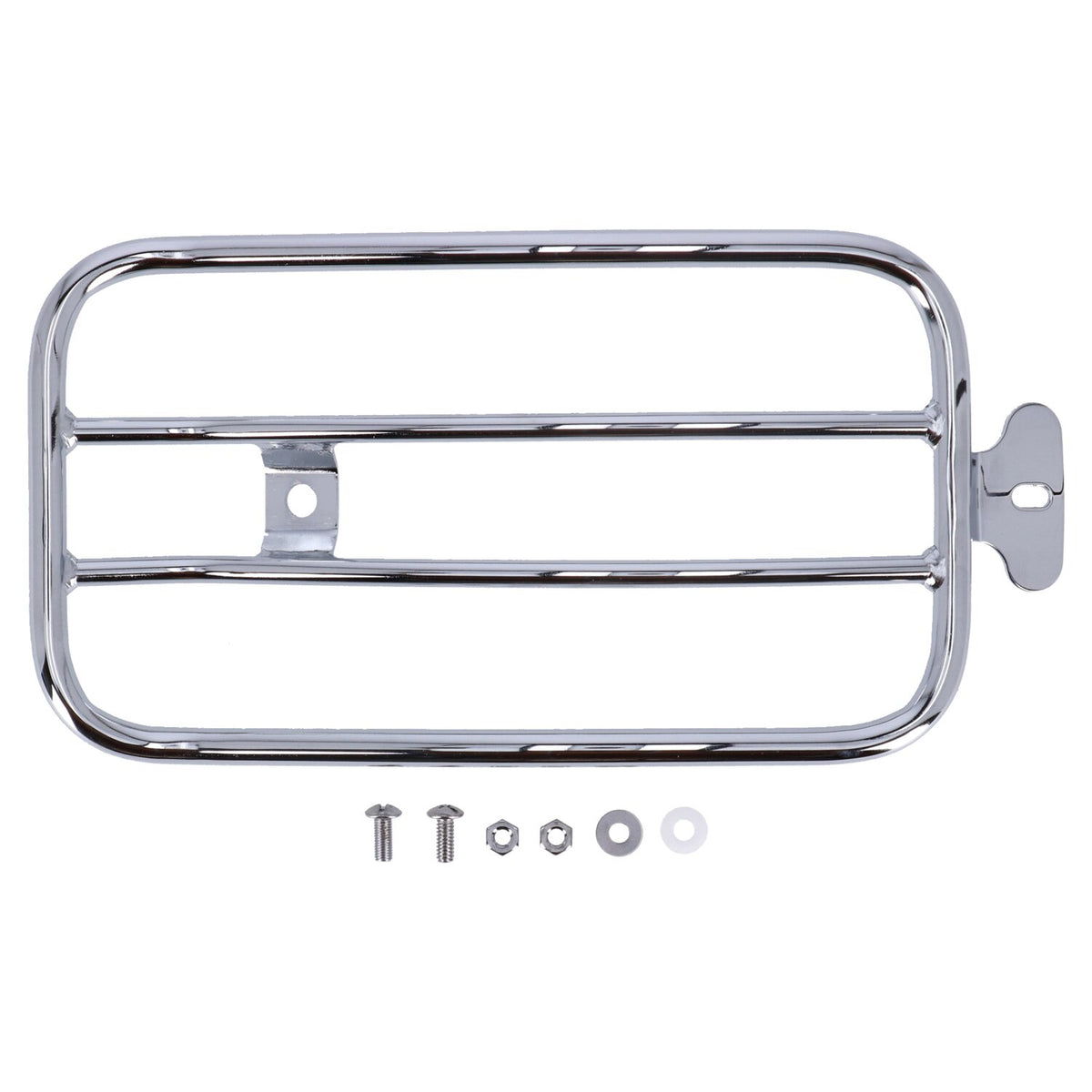 Solo seat luggage rack, 7". Chrome