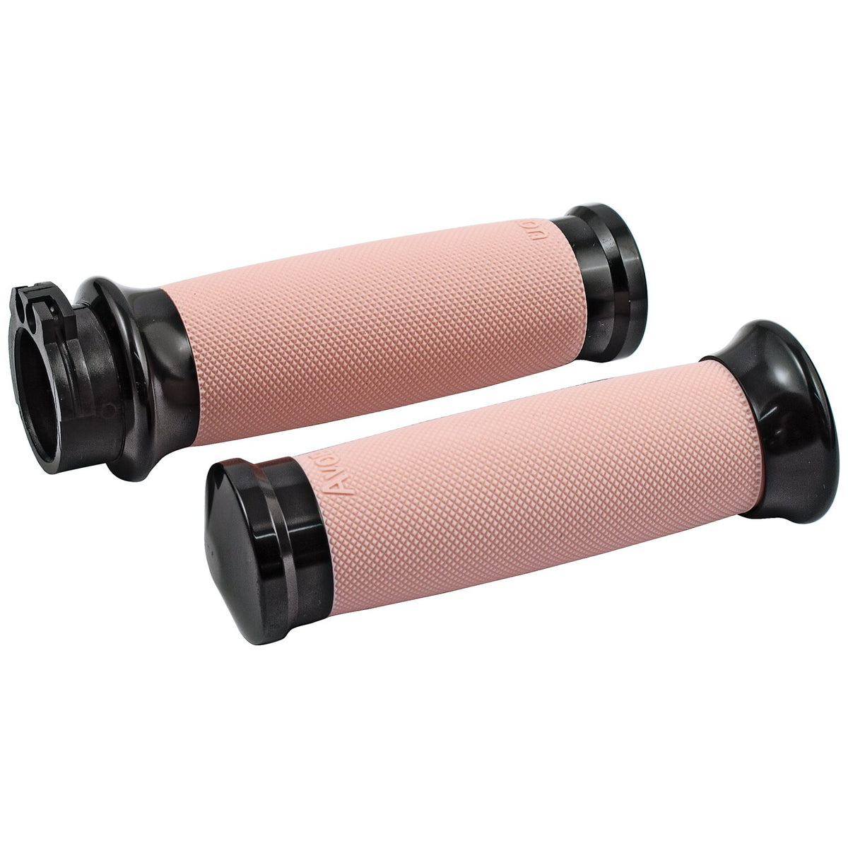 Avon Custom Contour grips, black anodized/pink