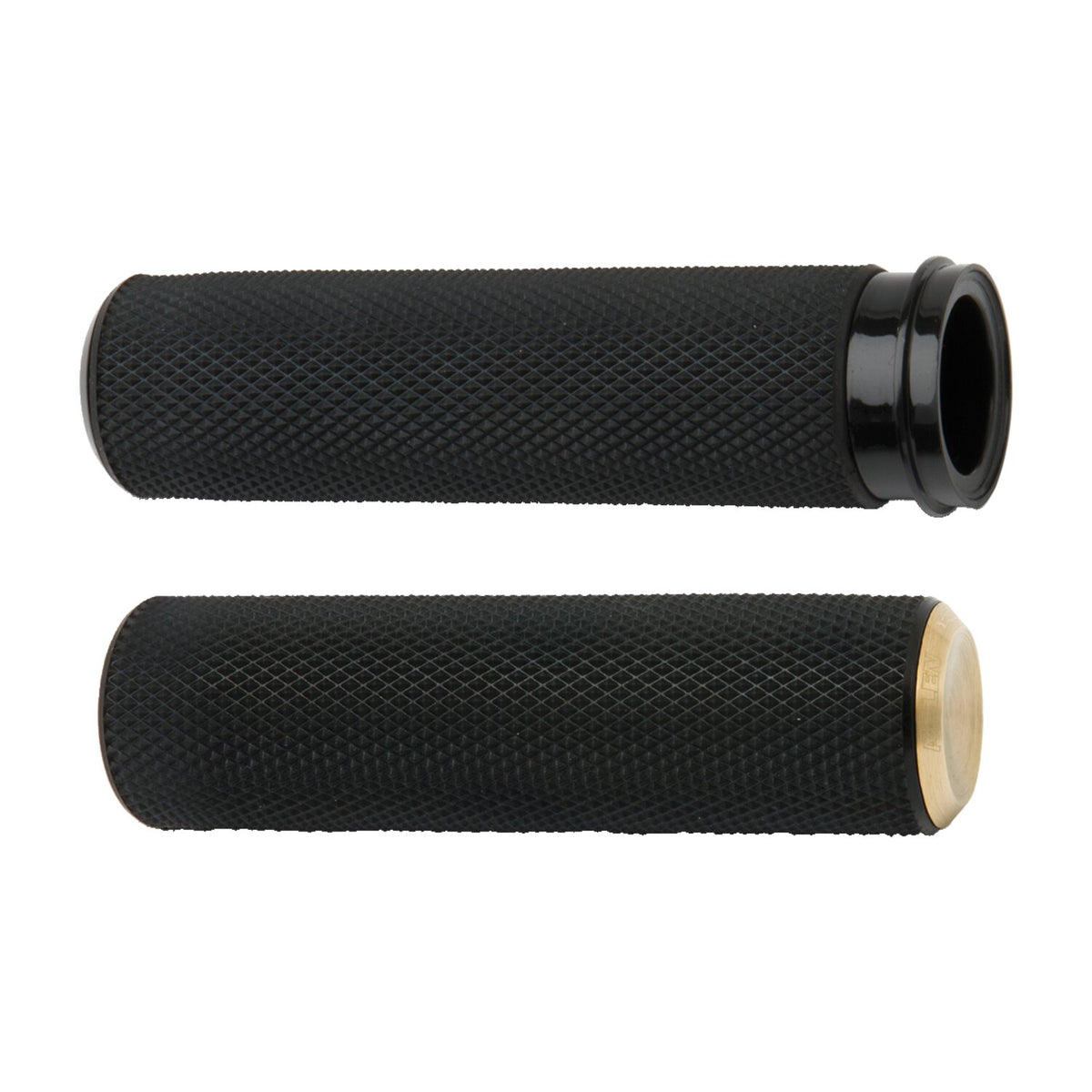 Arlen Ness, knurled Fusion grips. Brass