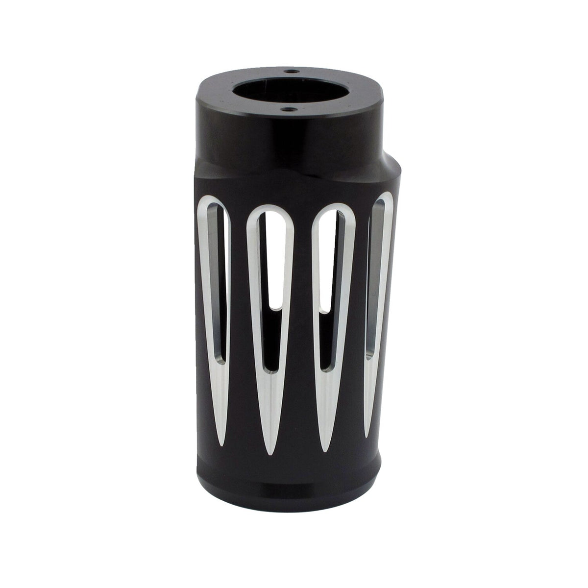 Arlen Ness, Deep Cut fork boots. Black contrast machined