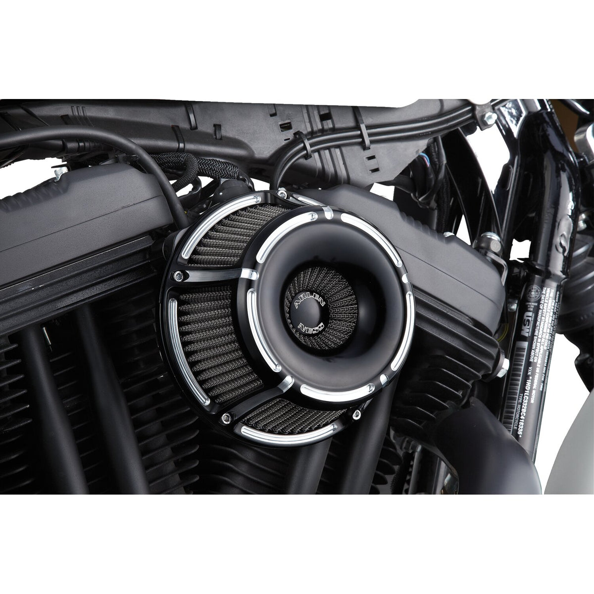 Arlen Ness, inverted air cleaner kit 'Slot Track'. Black CC