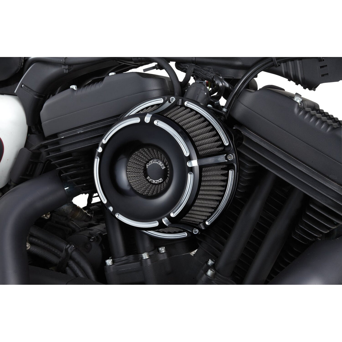 Arlen Ness, inverted air cleaner kit 'Slot Track'. Black CC