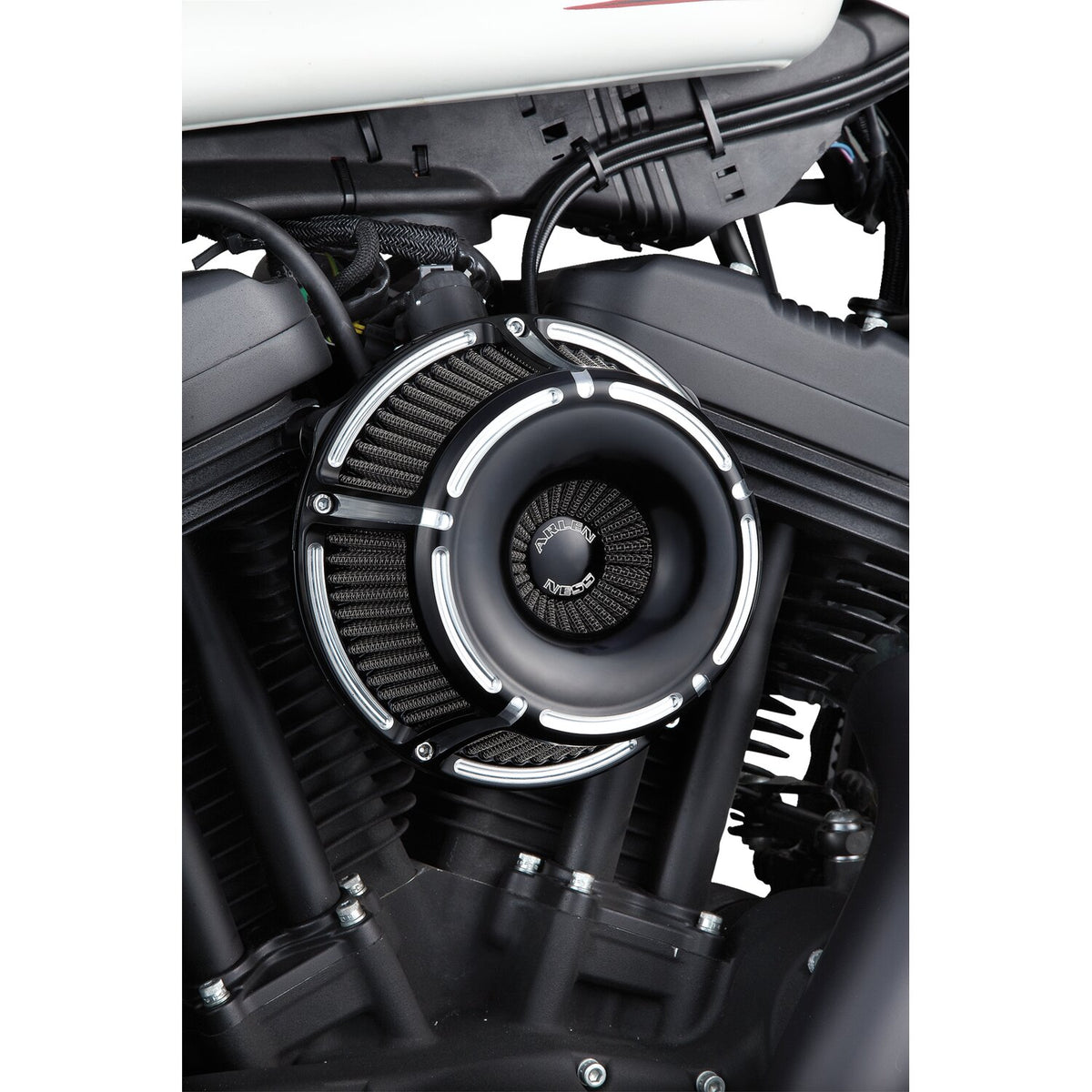 Arlen Ness, inverted air cleaner kit 'Slot Track'. Black CC