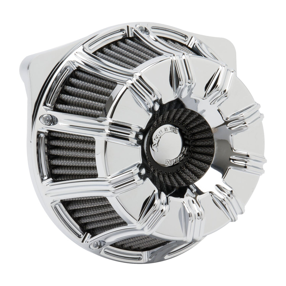 Arlen Ness, inverted air cleaner kit '10-Gauge'. Chrome