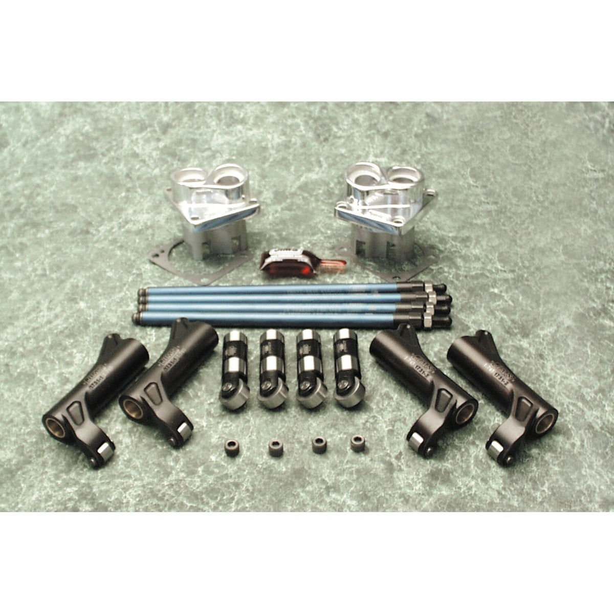 JIMS, Shovel through pushrod oiler kit. Chrome