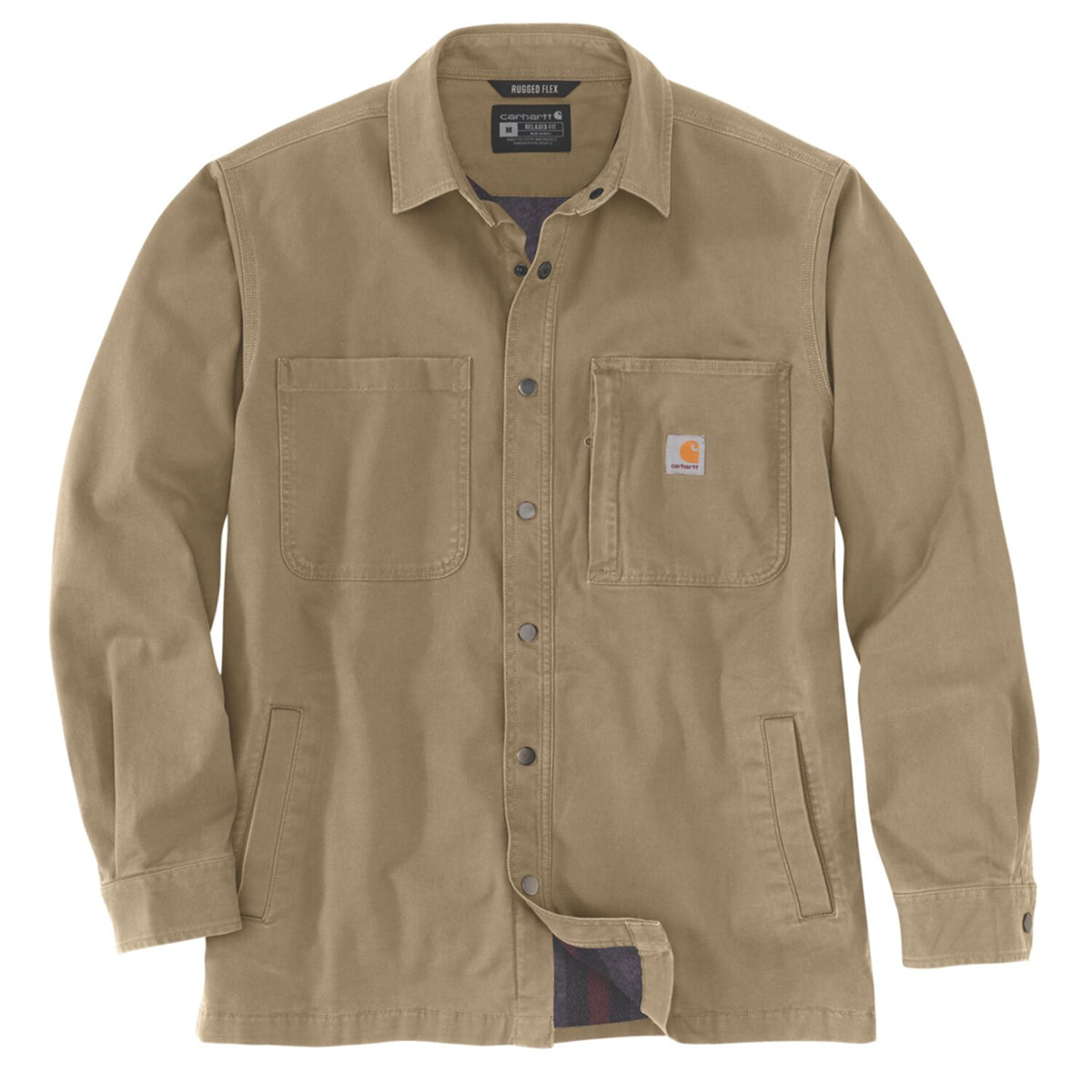 Carhartt Fleece Lined denim shirt jac dark khaki