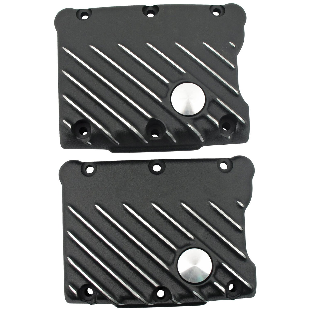 EMD, Twin Cam Snatch rocker cover set. Black Cut