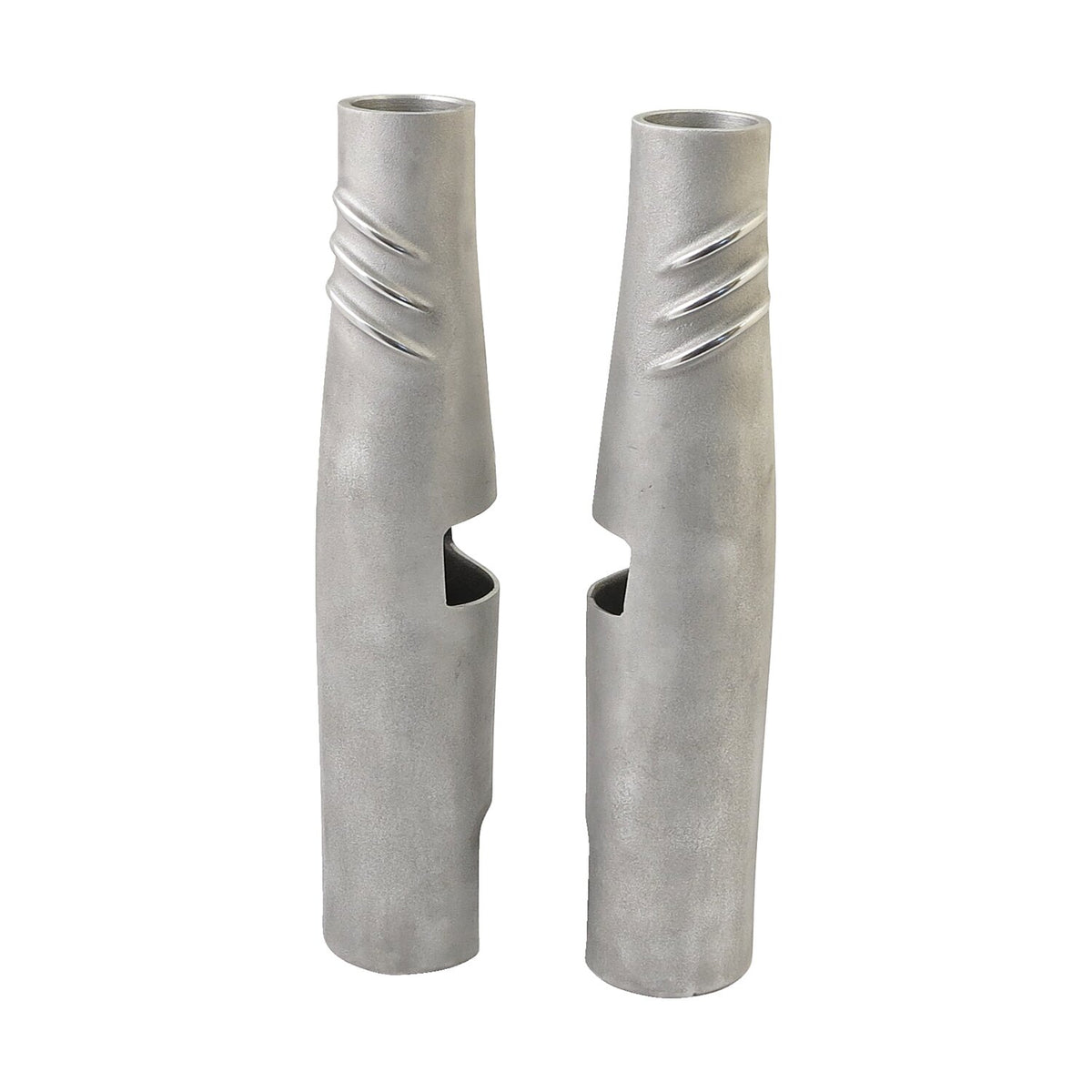 EMD, Bombshell 49 upper fork tube covers. Semi-Polished