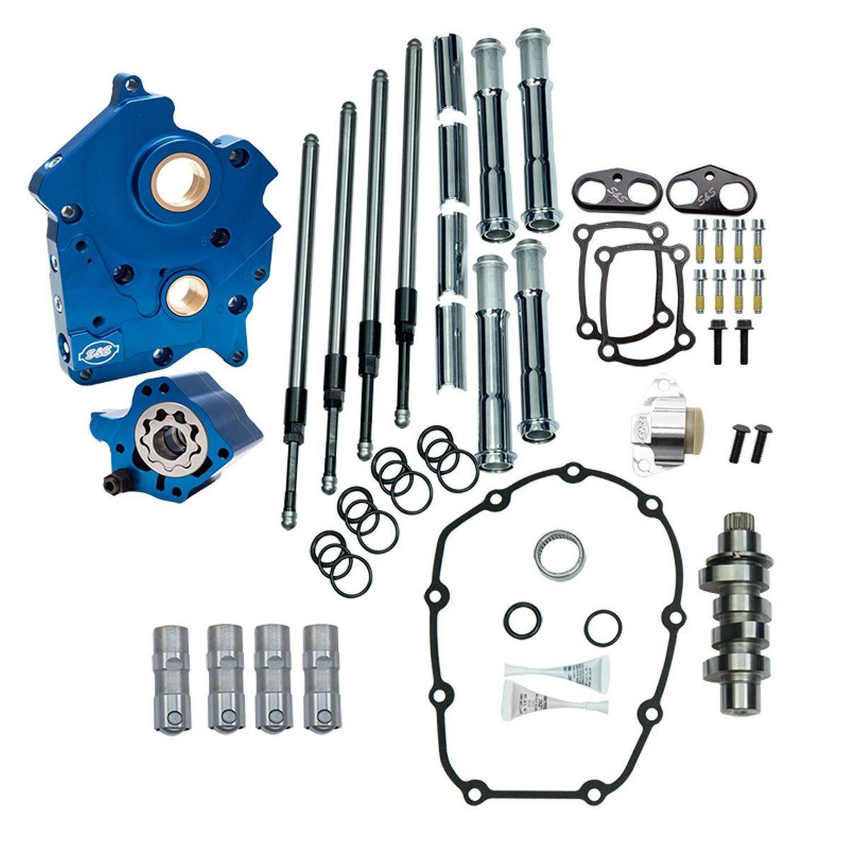 S&S, 475C cam chest kit M8 - Chain drive, oil cooled. Chrome