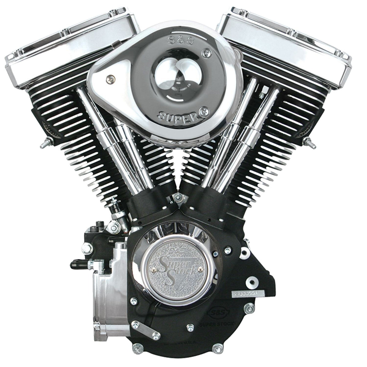 S&S, V80" engine assembled. Black
