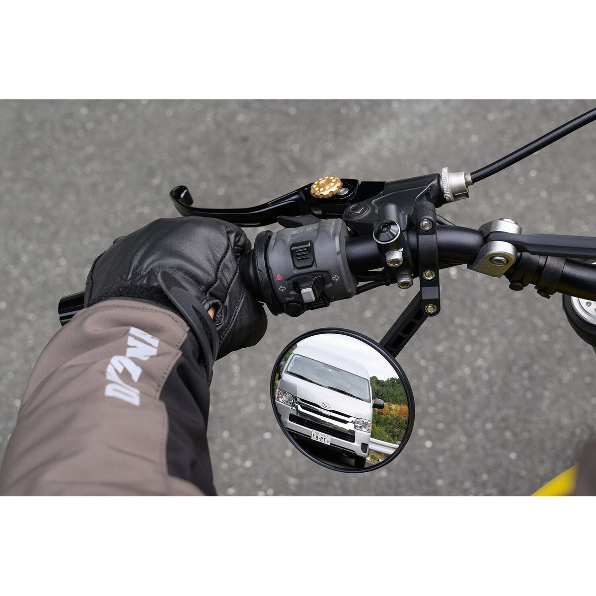 Daytona, clamp-on ABS mirror. 22mm