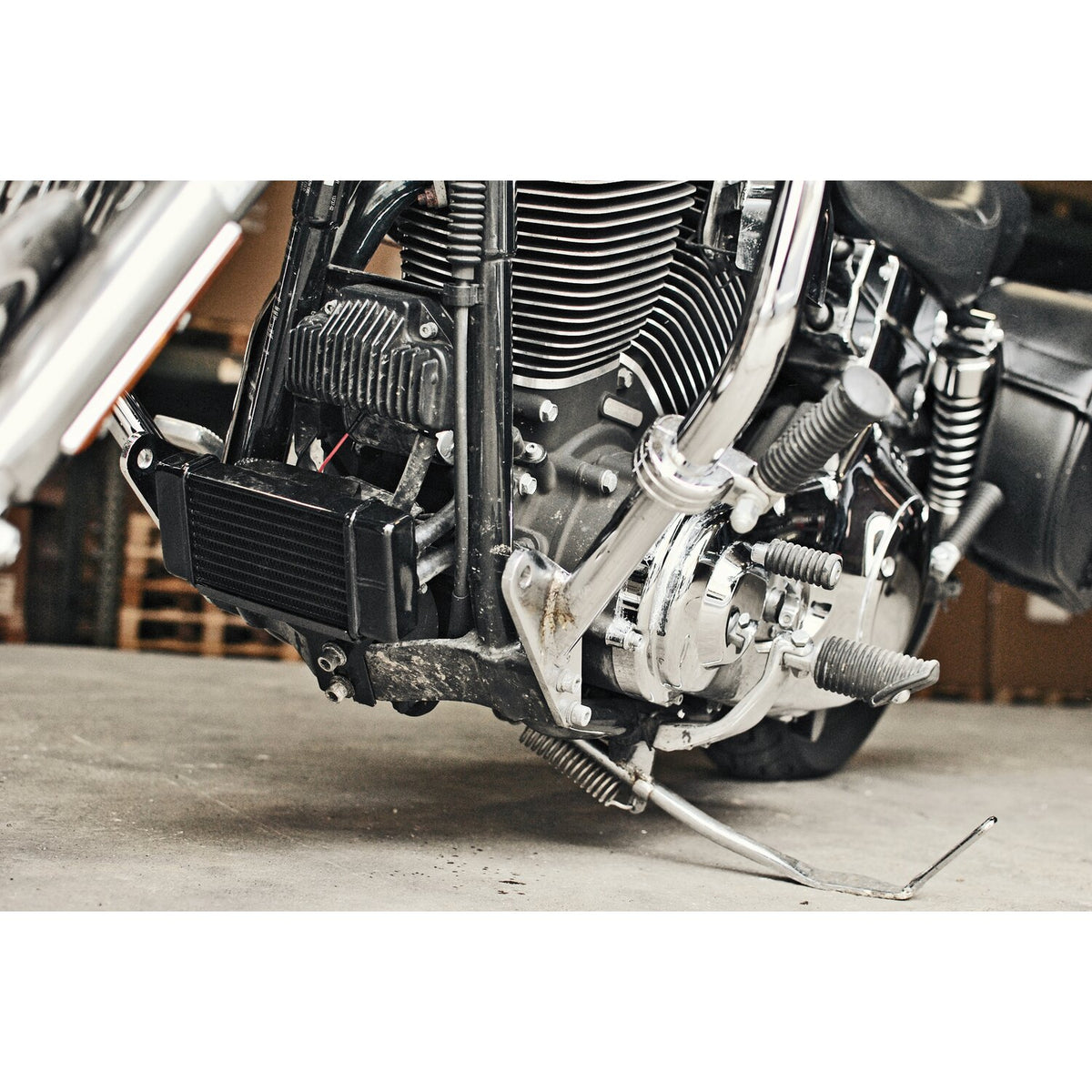 Jagg, oil cooler kit. Low mount - Horizontal - 10 row - Fan