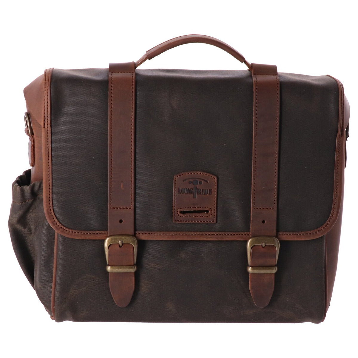 Longride, click-on Classic saddlebag waxed cotton. Khaki