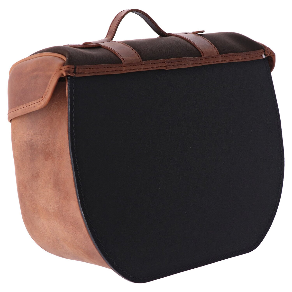 Longride, click-on Retro saddlebag waxed cotton. Khaki