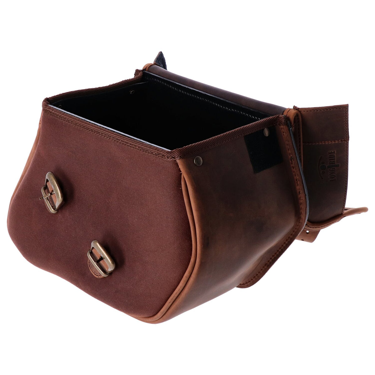 Longride, waxed cotton saddlebags. Brown