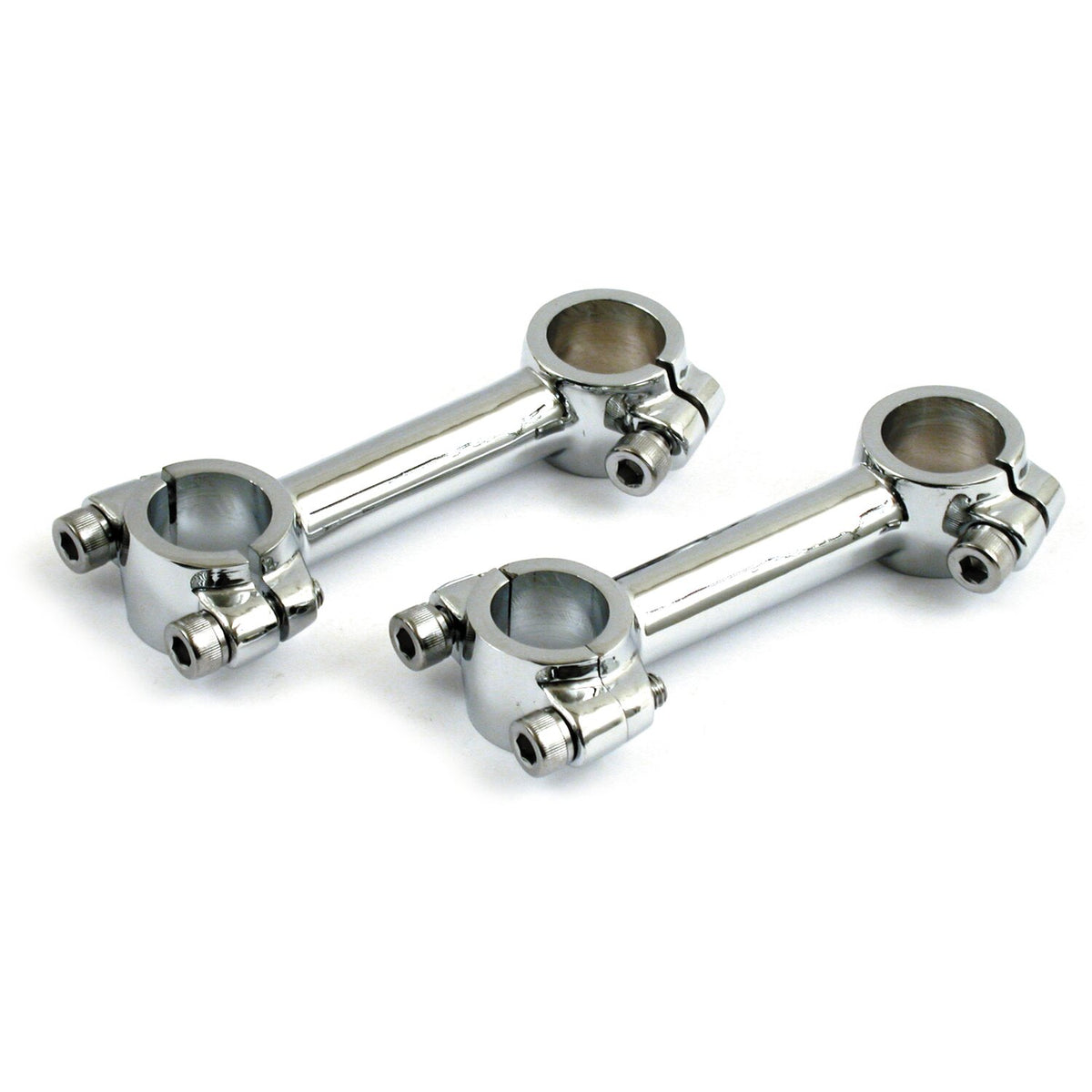 Dog bone riser set, 4". Chrome