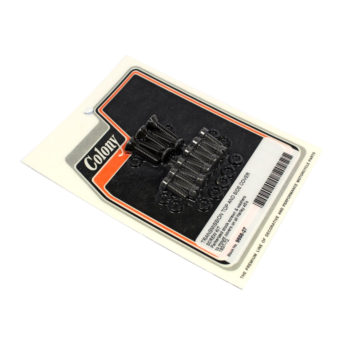 Colony, transmission top & side cover screw kit. Black