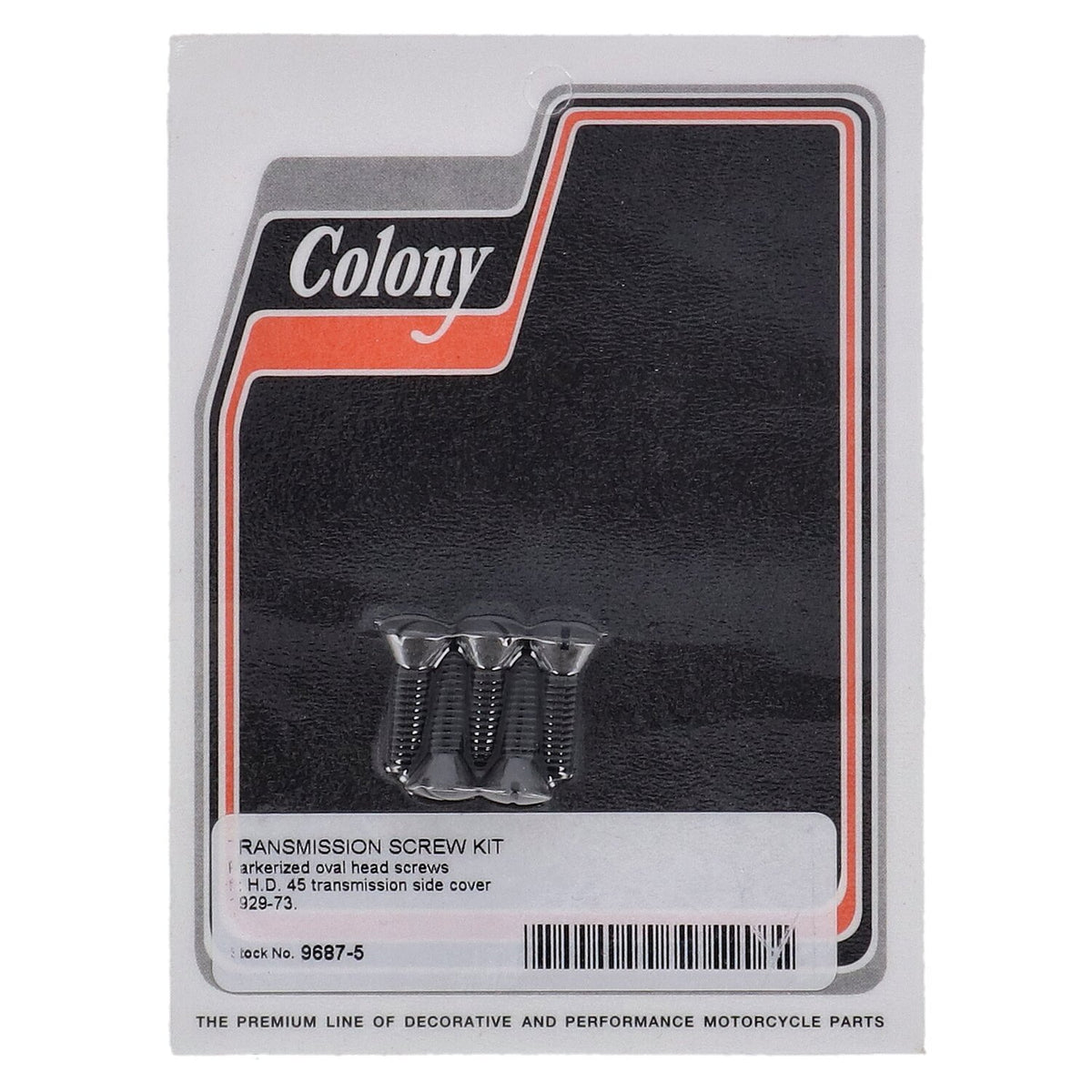 Colony bolt set, transmission side cover. Black